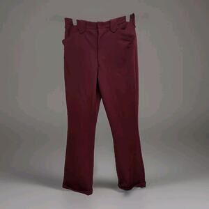 Vintage 70s Ranch Western Wear Burgundy Polyester Pants 32 × 32